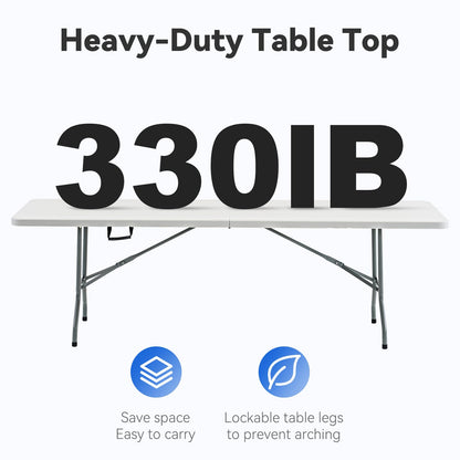 Nazhura 4 Foot Foldable/Folding Table Heavy Duty, Durable and Portable for Dining Picnic and Party