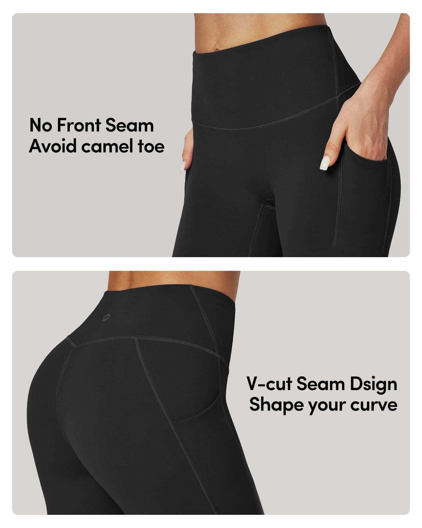 IUGA Biker Shorts Women Tummy Control 8" Workout Gym High Waisted Running Yoga Compression Spandex Shorts Women with Pockets Black