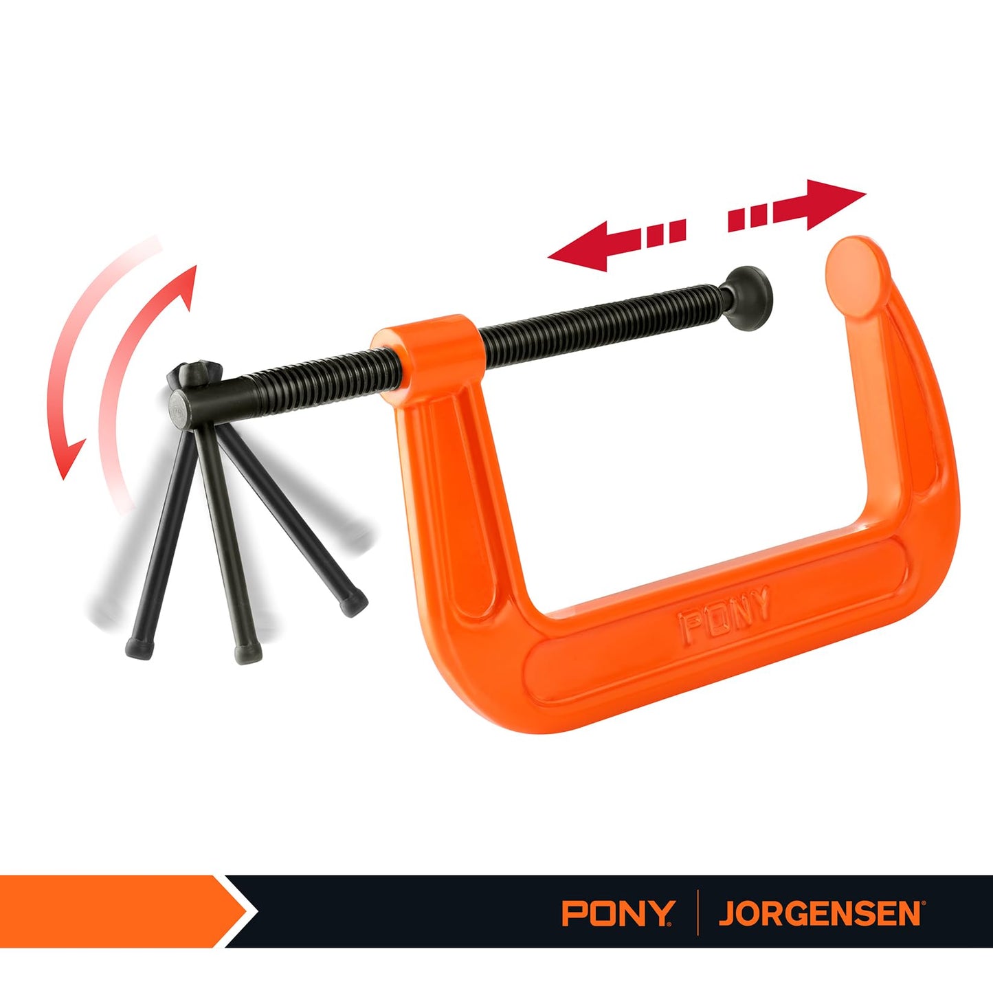 Pony 6-in C-Clamp Set, Clamps for Woodworking,1000lbs Load Limit, 2660 C-Clamp, Ideal for most DIY, Woodworking and Household Clamping Projects-2 Pack