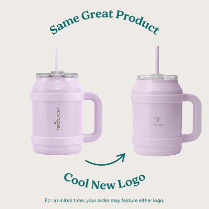 REDUCE Cold1 50 oz Reusable Mug Tumbler with Handle - Insulated Stainless Steel Water Bottle for Home, Office and Gym; Straw or Leakproof Flip Lid, Keeps Drinks Ice Cold All Day - Gloss Sedona