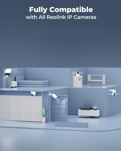 REOLINK 8CH Network Video Recorder for Home Security Camera System, Only Work with 16MP/12MP/4K/8MP/5MP/4MP REOLINK PoE IP Camera, 24/7 Recording to Pre-Installed 2TB Hard Drive, RLN8-410