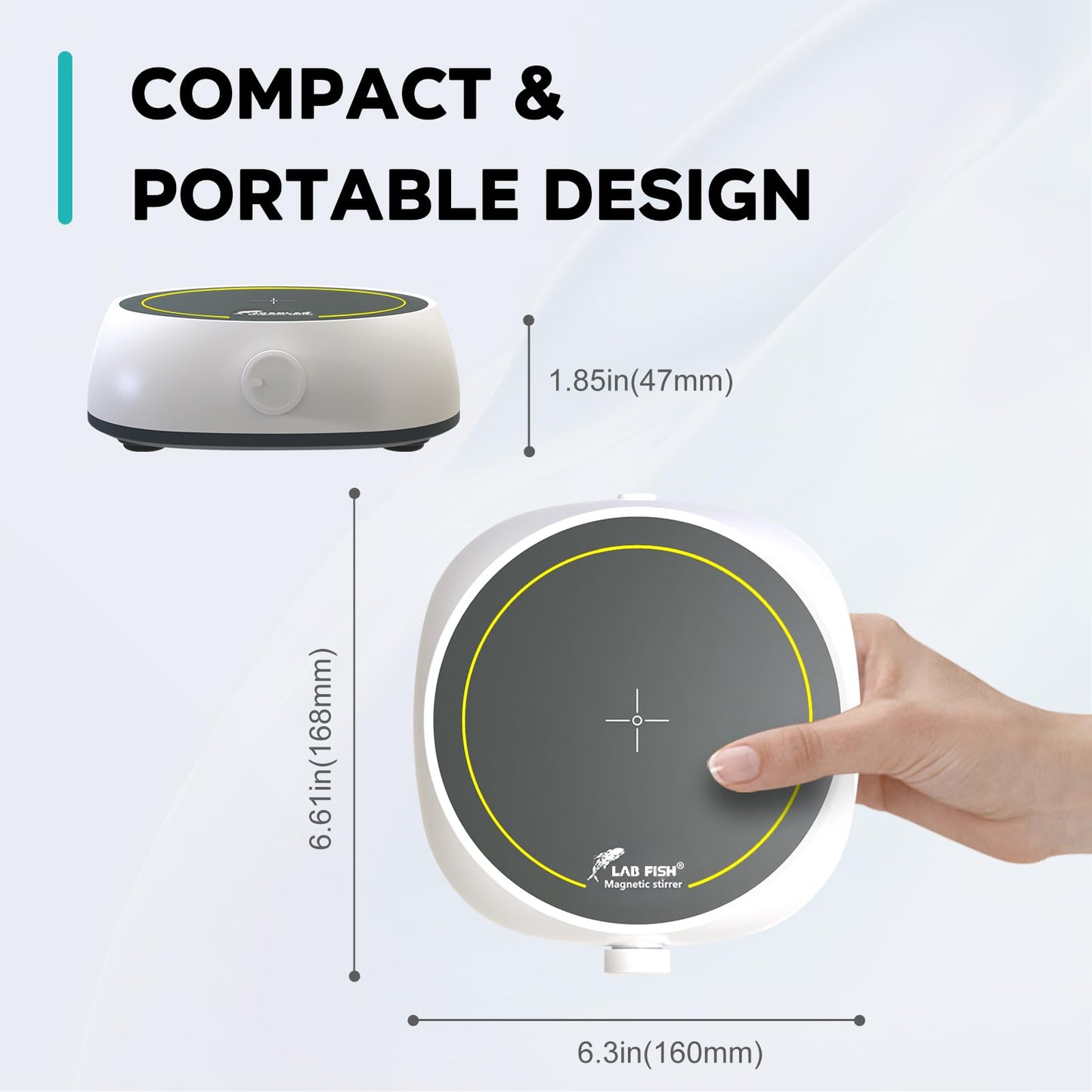 LAB FISH Laboratory Magnetic Stirrer 2000PRM Magnetic Mixer Max Stirring 3000ml Capacity Stir Plate with Stir Bar Egg for Lab and Homebrew