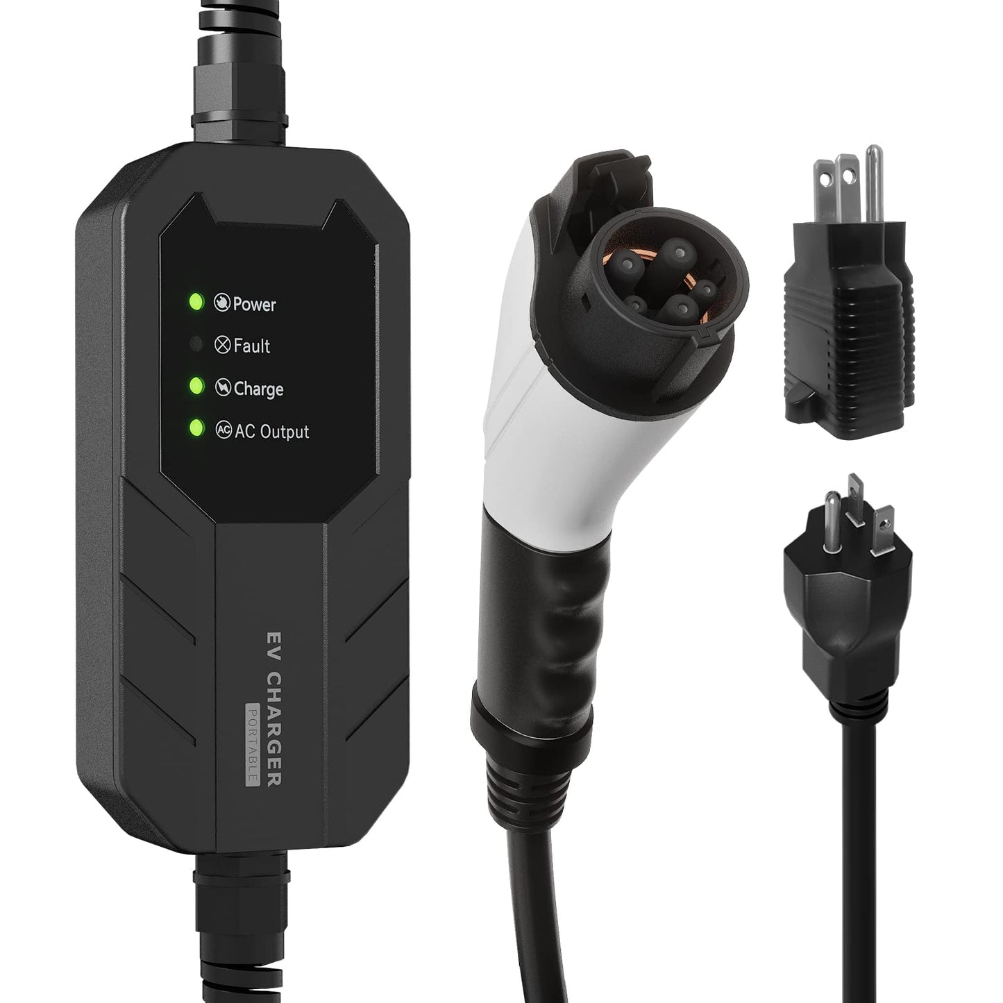 MEGEAR Skysword Ⅱ Level 1-2 EV Charger, 100-240V 16A 25FT Portable EVSE, NEMA 6-20 Plug with NEMA 5-15 Adapter Electric Vehicle Charging Station