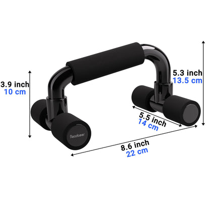 Readaeer Push Up Bars Gym Exercise Equipment Fitness 1 Pair Pushup Handles with Cushioned Foam Grip and Non-Slip Sturdy Structure Push Up Bars for Men & Women (Black)