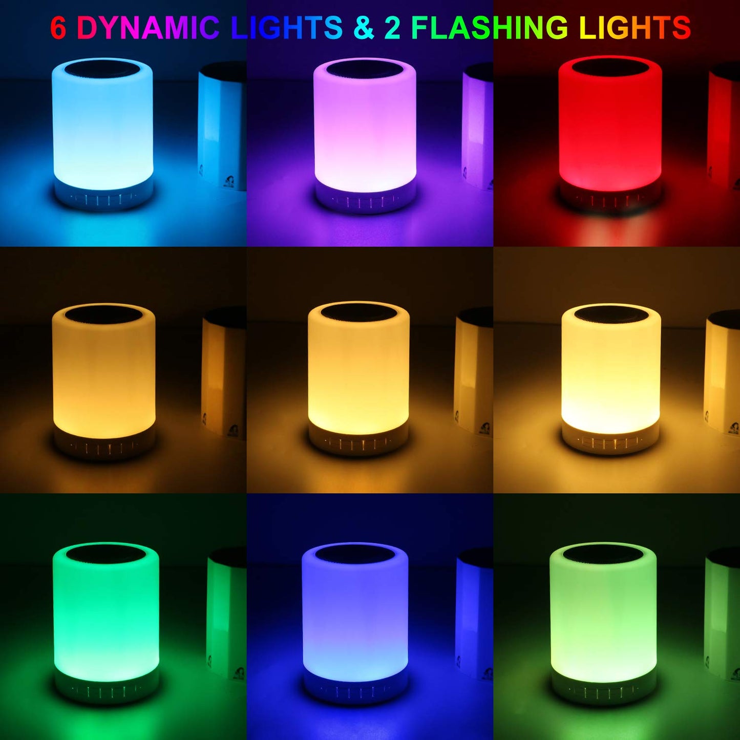 RAGZAN Touch Control Beside Lamp with Bluetooth Speaker-Colors Outdoor Table Lamp with Smart Touch Control for Party/Room.Gifts for Kids/Woman/Man.…