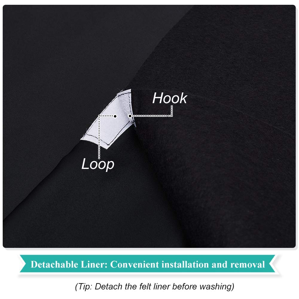 NICETOWN Sound Blocking and Heavy-Duty Space Divider Curtains for Living Room, Lined Insert Noise - Blackout - Thermal Insulation Curtains for Room Divider/Space Solutions (Black, 84 inches Long)