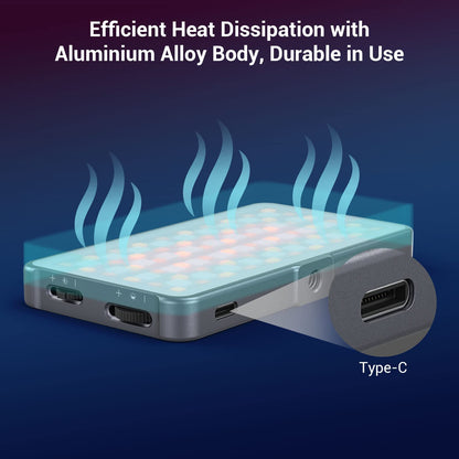 P96L RGB Video Light by SmallRig, Portable Metal LED Camera Light, 2500-8000K, 21 Effects, CRI 96+, OLED Display, Photo and Video Lighting, Long Battery Life, Fits Phone and Camera