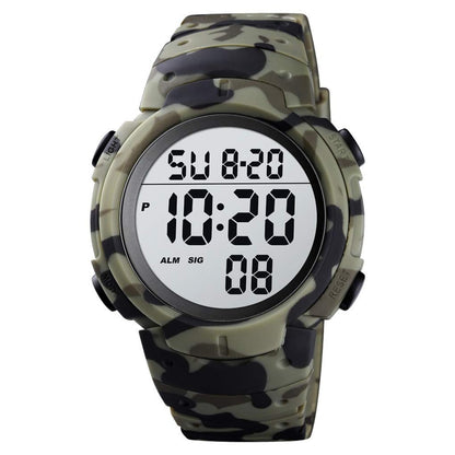 Mens Digital Waterproof Sports Watch LED Screen Large Face Military Watches for Men Casual Luminous Stopwatch Alarm Simple Army Watch