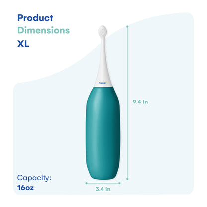 HappyPo The Original XL Butt Shower - Portable Bidet with 50% More Volume - The Easy-Bidet 2.0 Replaces Wet Wipes and Shower Toilet - Portable Bum Spray for Travel - Turquoise