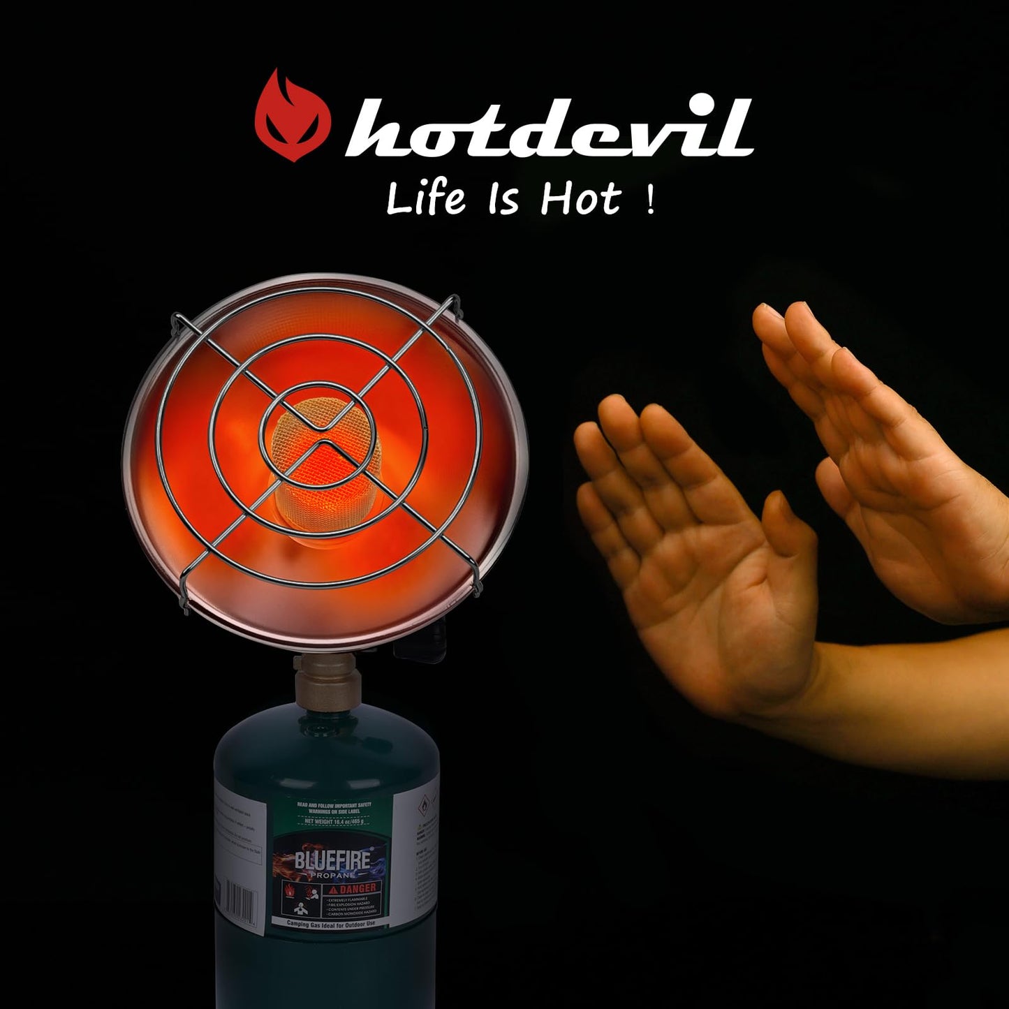 Portable Heater for Camping Outdoor Space Propane Heater 6200BTU Power with Control Valve Patio Heater Cordless 1lb Small Propane Gas Tank Holder Tent Garage Fishing stove buddy