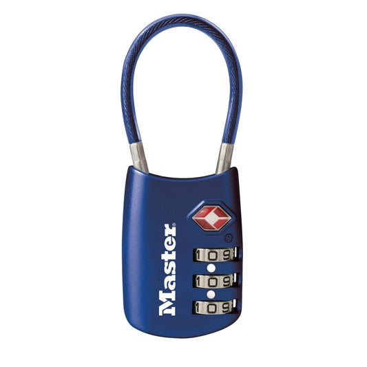 Master Lock Blue Set Your Own Combination TSA Approved Luggage Lock, Travel Zipper Padlock is Perfect for Suitcases, Bags, or Backpacks, 4688D