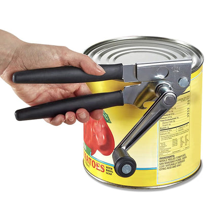 NUFR Crank Can Openers Manual,Heavy Duty Commercial Can Opener with Rubber-coated Long Handles