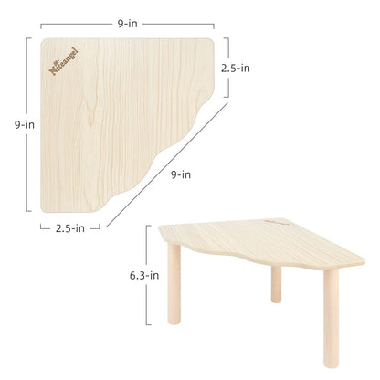 Niteangel Hamster Play Wooden Platform for Dwarf Syrian Hamsters Gerbils Mice Degus or Other Small Pets (Triangle - 5.9'' Height, Burlywood)