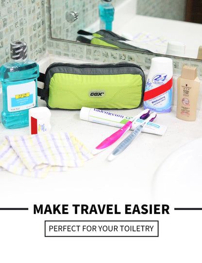 GOX Travel Toiletry Bag,Dopp Kit Case,Ultra-Light Cosmetics Bag Makeup Organizer(Green)