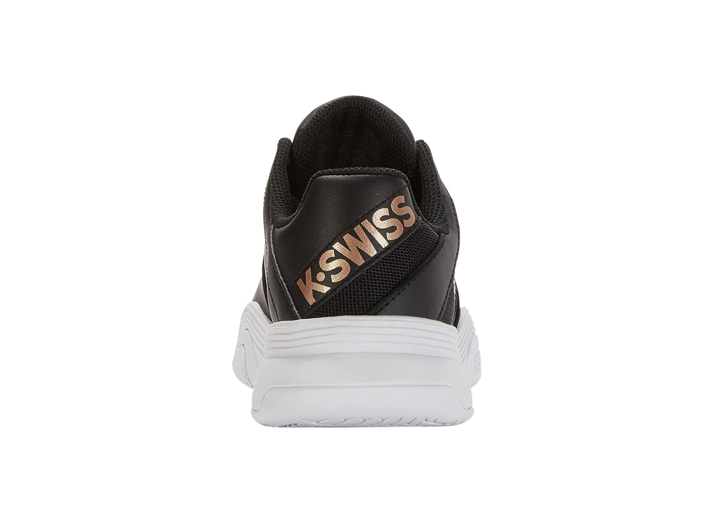 K-Swiss Women's Court Express Tennis Shoe, Black/White/Rosegold, 7 M