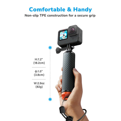 Sametop Floating Handle Grip Floaty Stick Waterproof Handler Accessory Compatible with GoPro Hero 13, 12, 11, 10, 9, 8, 7, 6, 5, 4, Session, 3+, 3, Hero(2018), Max, DJI Osmo Action Cameras (Orange)
