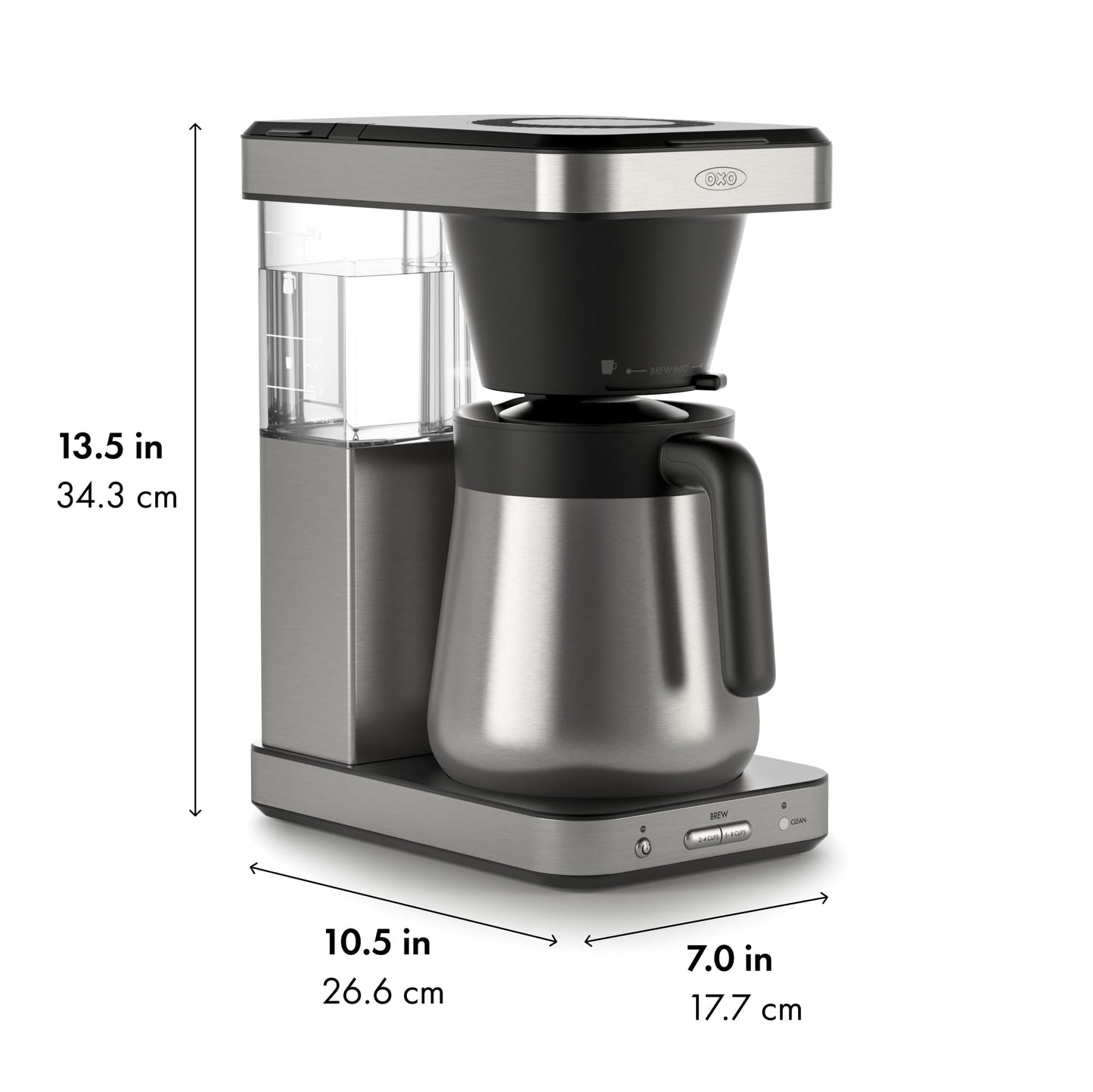 OXO Brew 8-Cup Coffee Maker - Single-Serve & Carafe, Thermal Stainless Steel, SCA Certified