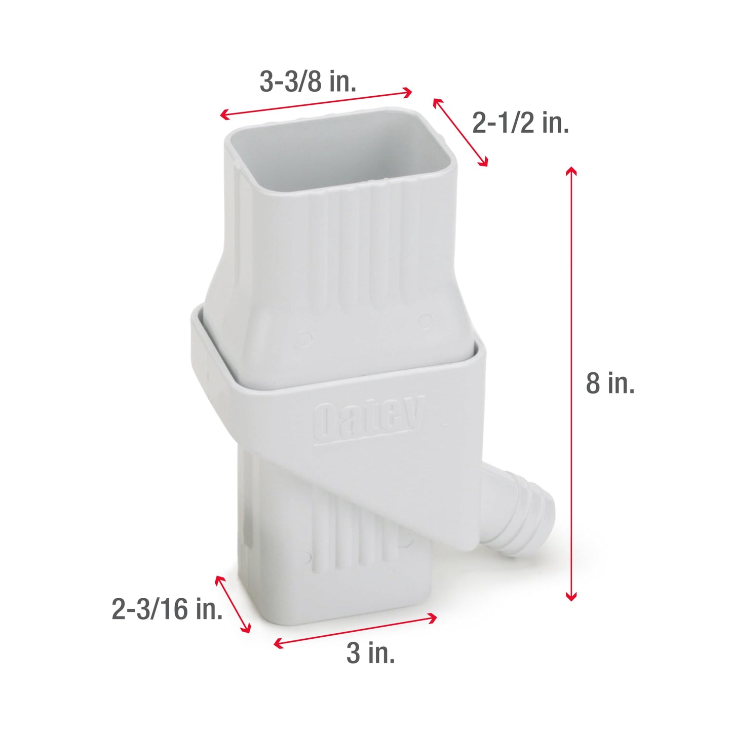 Oatey Mystic Rainwater Collection System, 2 in. x 3 in., White