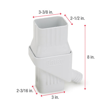Oatey Mystic Rainwater Collection System, 2 in. x 3 in., White