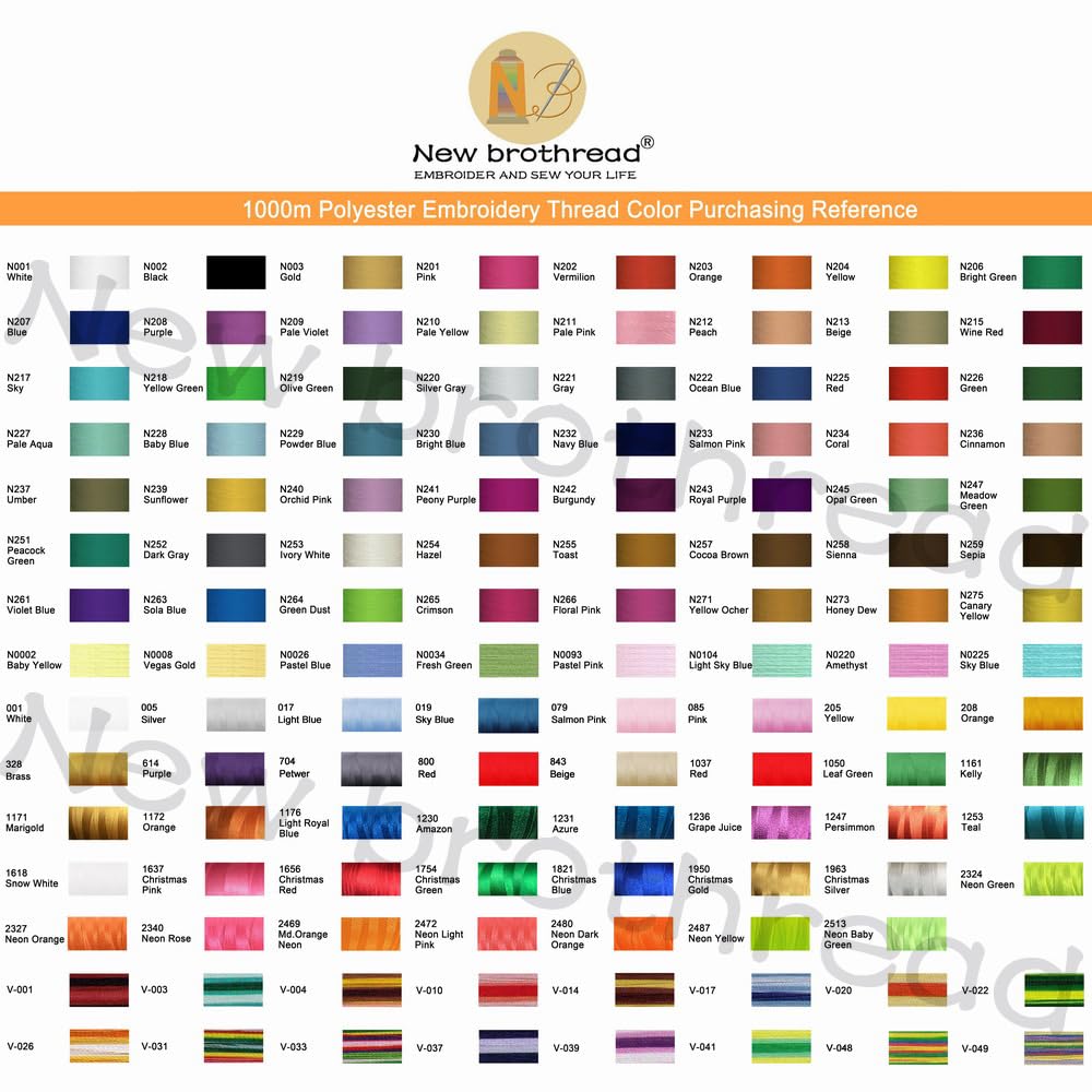 New brothread - 20 Options - 8 Snap Spools of 1000m Each Polyester Embroidery Machine Thread with Clear Plastic Storage Box for Embroidery & Quilting - Pastel Color