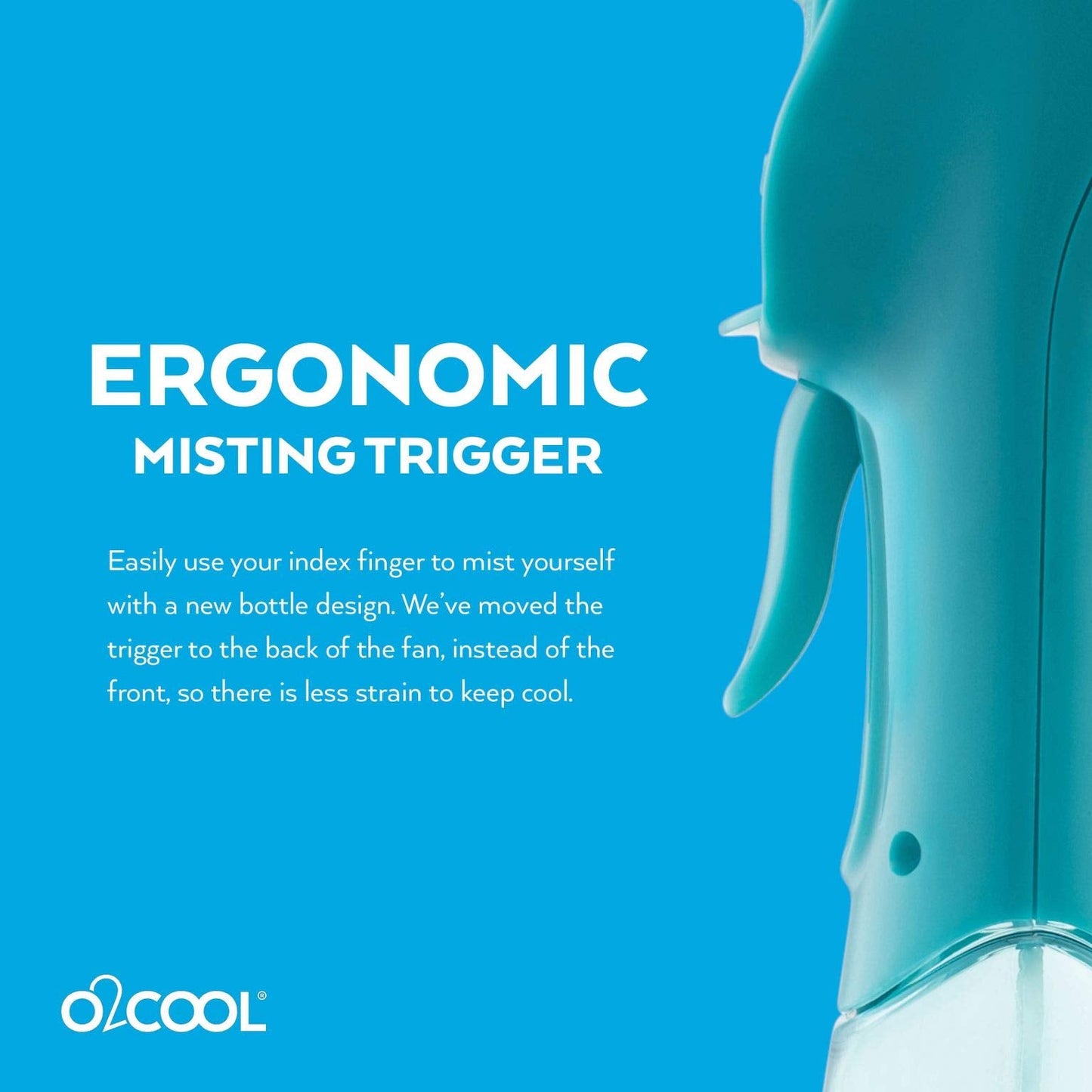 O2COOL 2 Pack Elite Battery Powered Handheld Water Misting Fans (Teal)