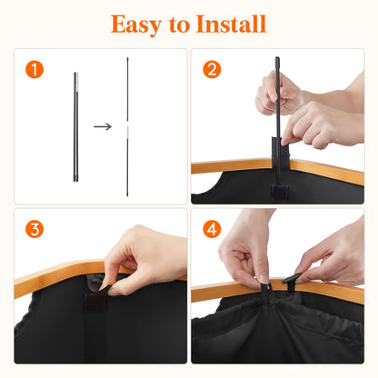 Lifewit 100L Laundry Basket with Lid, Clothes Hampers for Laundry with Bamboo Handles and A Removable Bag, Large Foldable Laundry Hamper for Bedroom, Bathroom, Dorm, Laundry Room, Black