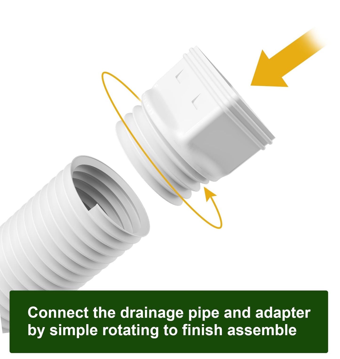 Ogutter Rain Gutter Downspout Extensions, Downspout Extender for Rainwater Drainage Flexible, Down Spout Drain Extension Pipe and Extendable from 21 to 66 Inches (2 Pack, White)