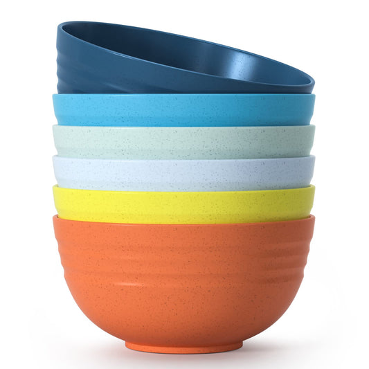 Homestockplus [Set of 6] 68 Oz Salad Bowls Large Serving Bowls Unbreakable Ramen Bowl for Salad, Soup, Ramen, Noodle, Oatmeal, Snack Apply to Kitchen, Freezer,Dishwasher & Microwave Safe