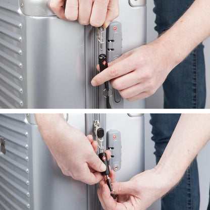 2 Pack TSA Approved Luggage Locks with Keys for Travel – Flexible Ultra Secure Mini Key Padlock & Metal Zinc Alloy Material – Black