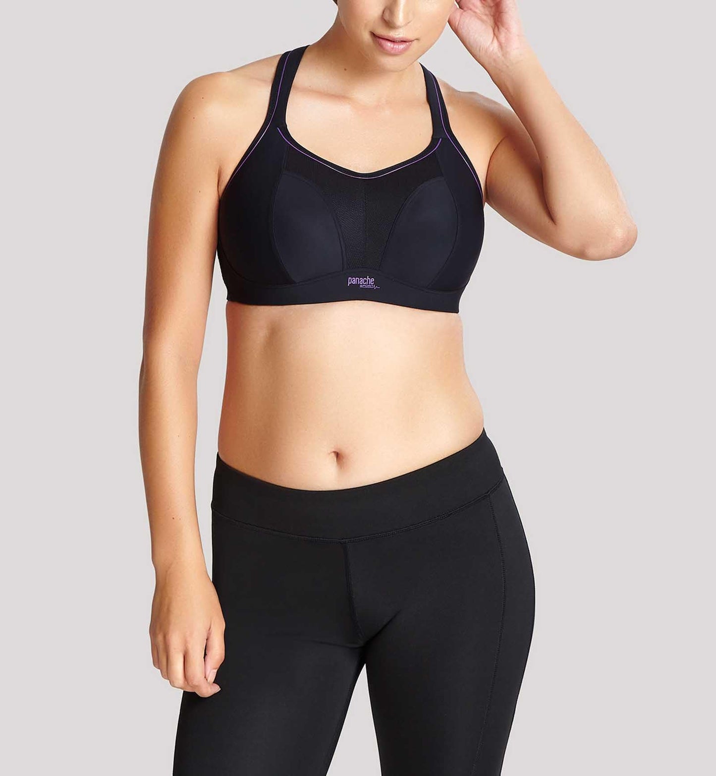 Panache Women's Plus-Size Non Wired Sports Bra, Black, 32E