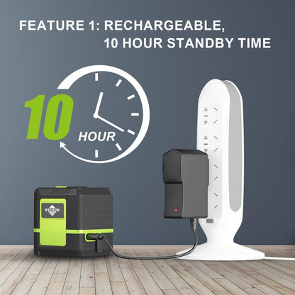 Laser-Level-with-Tripod, 1200mah lithium battery, can be standby for 10 hours, can be recharged，Green Cross Line Laser with Tripod Self-Leveling, Lazer Leveler Tool for Picture Hanging