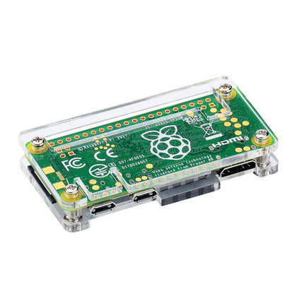 iUniker Raspberry Pi Zero Case, Case for Raspberry Pi Zero 2 w, with Heatsink, HDMI Adapter, OTG Cable, Header, ScrewDriver, Power Switch for Pi Zero 2 w/w (Clear)