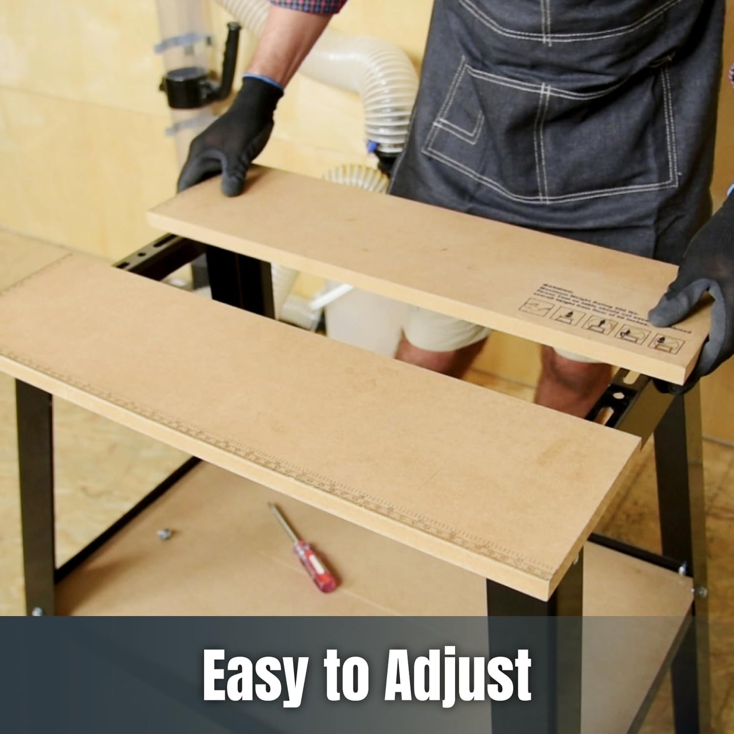 POWERTEC Tool Stand, MDF Split Top Expands to 20"x25", 32" Work Height Power Tool Stand for Drill Press, Belt Sander, Bench Grinder, Band Saw, Scroll saw, and Planer (UT1002)