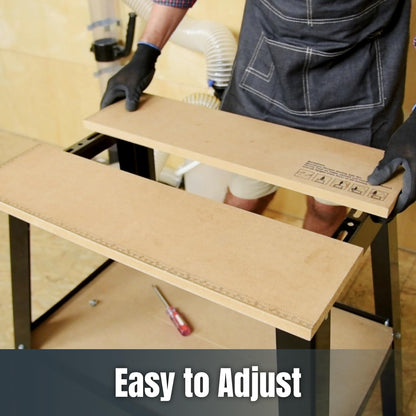 POWERTEC Tool Stand, MDF Split Top Expands to 20"x25", 32" Work Height Power Tool Stand for Drill Press, Belt Sander, Bench Grinder, Band Saw, Scroll saw, and Planer (UT1002)