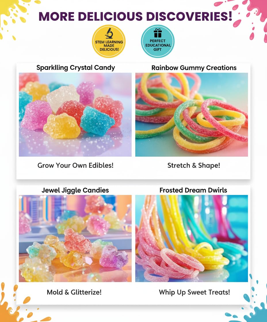 Playz Edible Candy Making Science Kit for Kids Ages 8-12 Years Old - Food Science Chemistry Kid Science Kit with 40 Experiments to Make Your Own Chocolates, Educational Science Kits for Boy & Girls