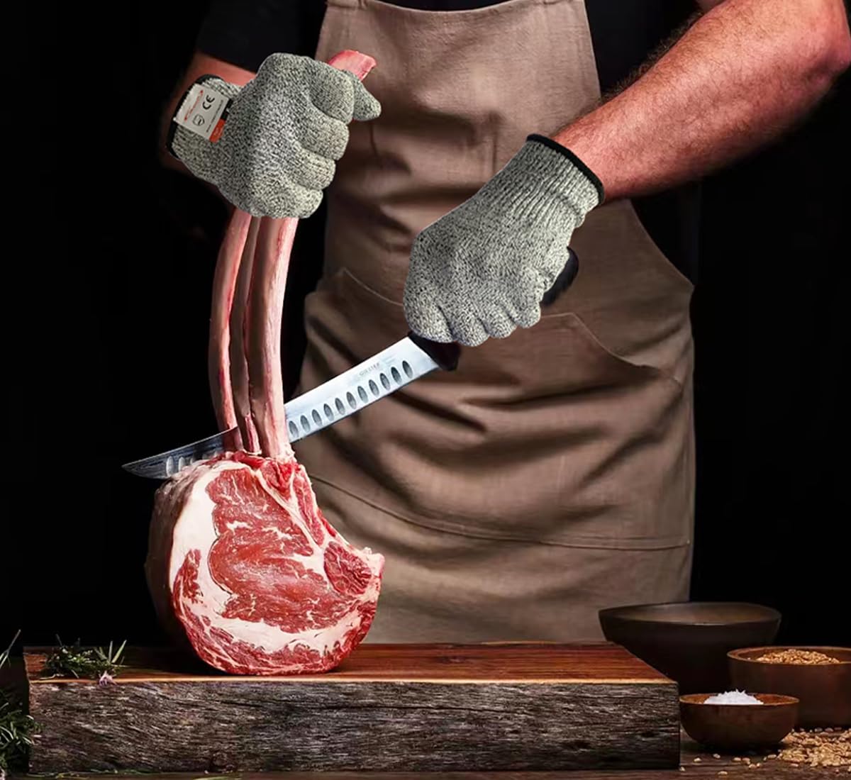 ohsuni Cut Resistant Gloves - 2 Pairs of Food Grade Kitchen Gloves for Cutting, Oyster Shucking, Fish Cleaning, Carving Wood and Gardening (Medium)