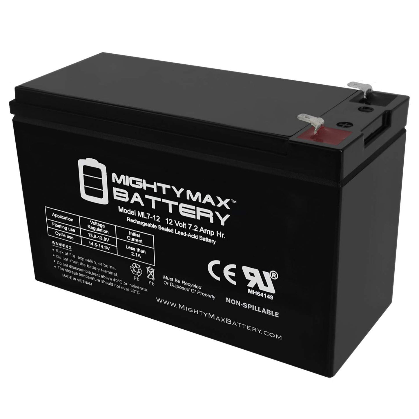 Mighty Max Battery 12V 7Ah Battery Replacement for Home ADT Security Alarm System