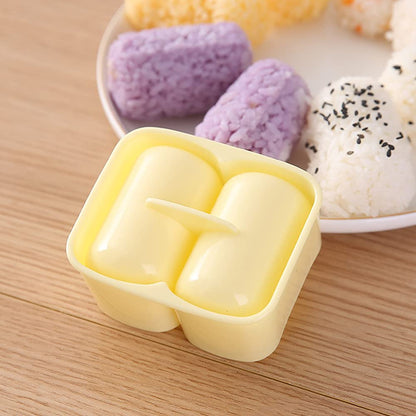 5 Pack Onigiri Sushi Making Mold, Triangle Sushi Press (Large & Small), Heart and Plum Blossom Shaped Sushi Rice Mold, Double Cylindrical Connectors Sushi Maker with 2 Small Rice Paddle