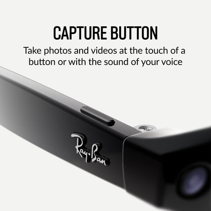 Meta Ray-Ban Glasses, Wayfarer, Shiny Black | 12 MP ultra-wide camera for HD photos and video — Open Ear Speakers for music, podcasts and more AI for voice commands and personalized experiences
