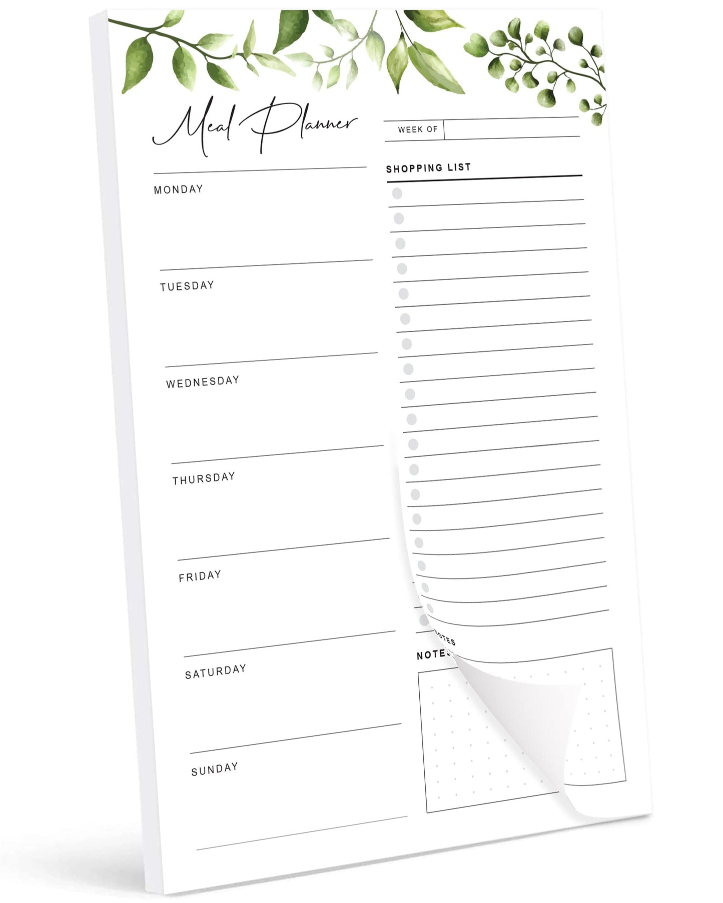 Magnetic Meal Planning Pad for Fridge 52 Undated Tear-off Sheets, 6x9 Inch Meal Planning Notepad for Meal Planner & Grocery List with Magnet, Weekly Meal Planner with Tear Off Shopping List