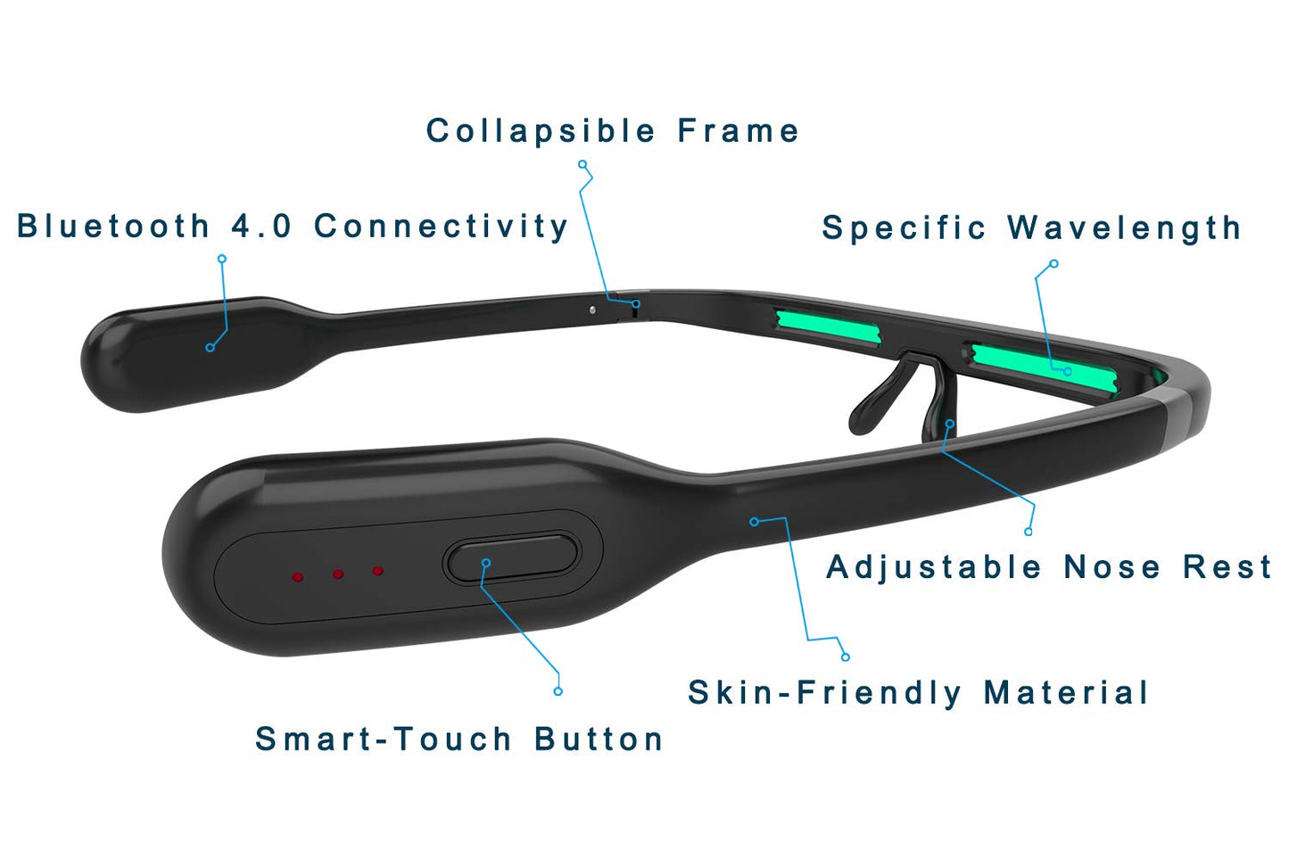 PEGASI 2 - Smart Light Therapy Glasses, Improve Your Sleep in 7 Days, Feather-Light, Boost Energy, Beat Jet Lag, Traveling Case Included