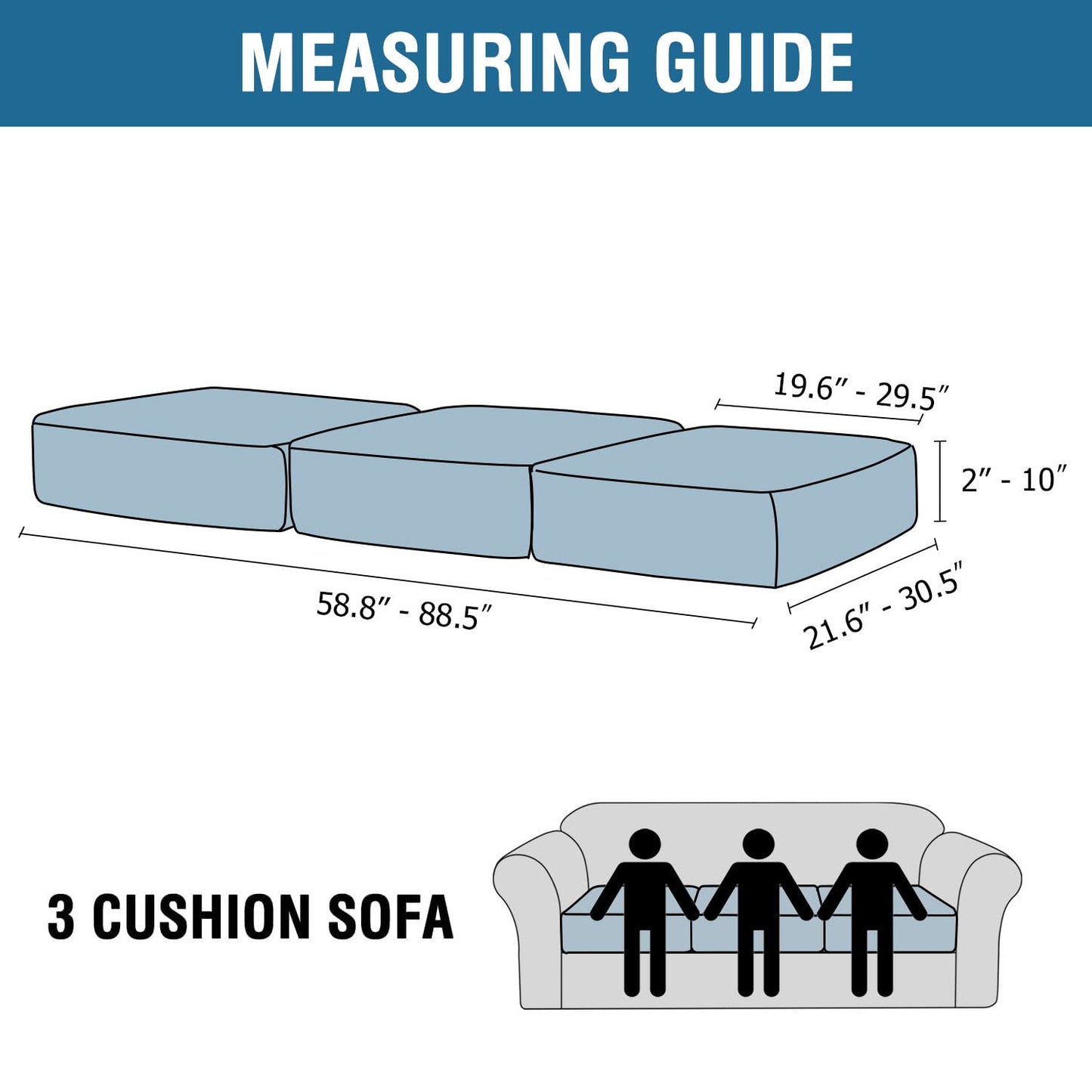 H.VERSAILTEX Velvet Stretch Couch Cushion Cover Plush Cushion Slipcover for Chair Loveseat Sofa Cushion Furniture Protector Seat Cushion Sofa Cover (3 Piece Sofa Cushion Covers, Ivory)