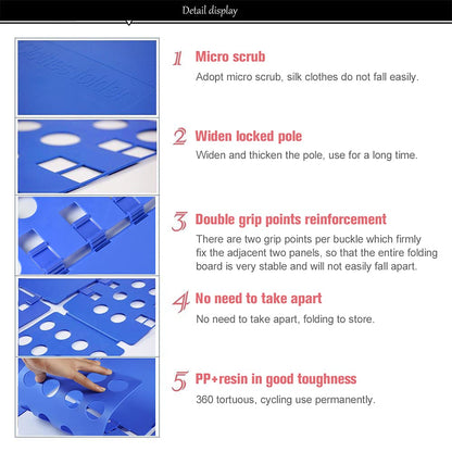Geniusidea V1 Shirt Folding Board t Shirts Clothes Folder Durable Plastic Laundry folders Folding Boards for Adults and Kids Fast and Fun