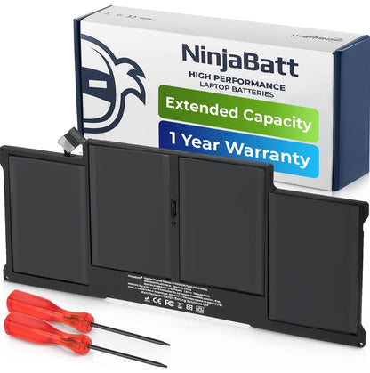 NinjaBatt A1466 Battery for Apple MacBook Air 13″ (Mid 2012, Mid 2013, Early 2014, Early 2015,2017) A1369(Late 2010, Mid 2011 Version) A1405 A1377 [7160mAh/54.5Wh/7.6V]