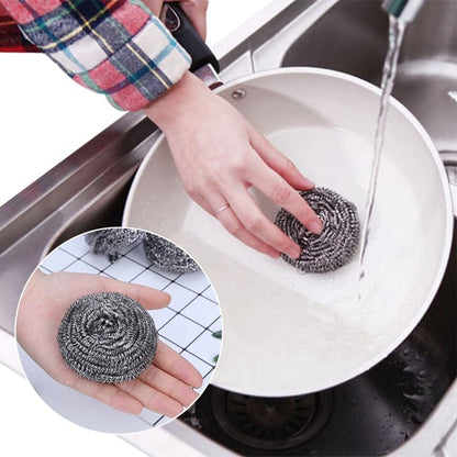 KTOJOY 6 Pack Stainless Steel Wool Scrubber, Scrubbing Scouring Pad, Steel Wool Scrubber for Kitchens, Bathroom and More