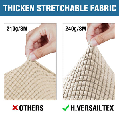 H.VERSAILTEX 4 Piece Stretch Couch Covers for 3 Cushion Couch Sofa Furniture Slipcovers Feature Upgraded Thicker Jacquard Fabric (Sofa, Natural)