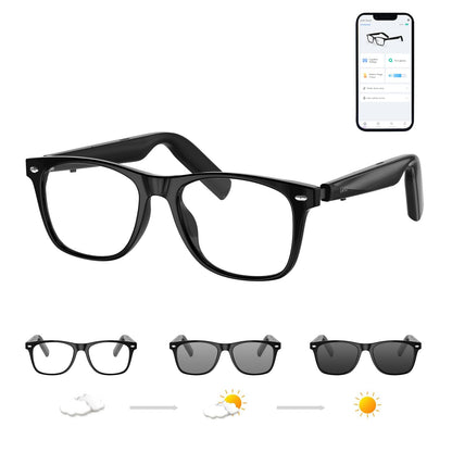 GetD AI Glasses for Men & Women, Smart Glasses Powered by ChatGPT, AI Real-time Translation with 147 Languages, 11H Music Play, Bluetooth Glasses with Photochromic Lens for Daily Use, Travel