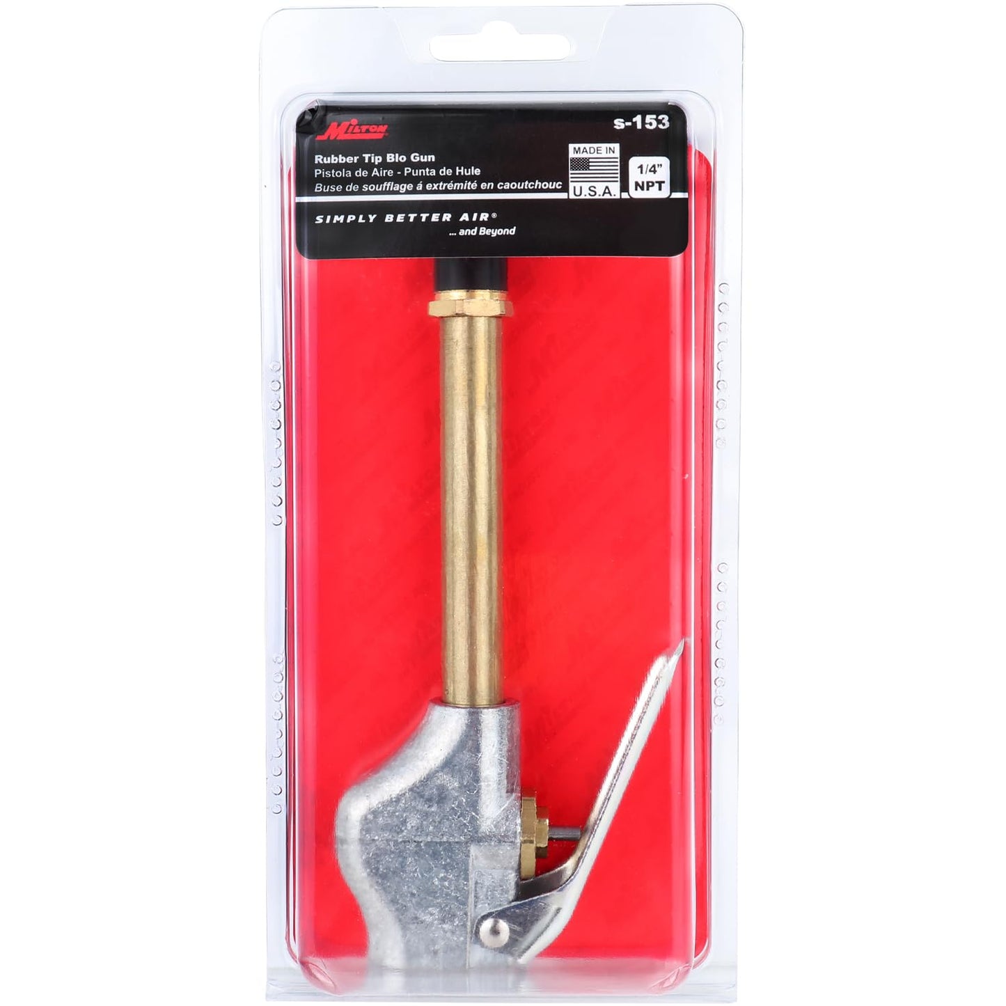Milton S-153 1/4" NPT Lever Style Blow Gun, Single