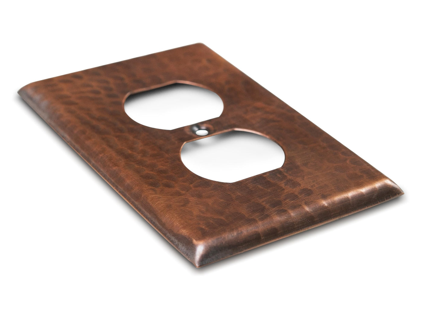 Monarch Abode 1-Gang Duplex Wall Plate, Hand Hammered Pure Copper Decorative Outlet Covers, Electrical Outlet Cover Plates, Pure Copper