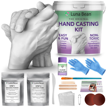 Luna Bean Hand Casting Kit – The Original Hand Mold Kit for Couples – Birthday Gifts, Bridal Shower, Wedding, Engagement Gifts for Her Him Anniversary for Men Women Wife Husband Boyfriend Girlfriend